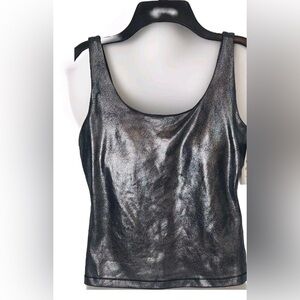 Top women’s Ideology Shimmering Silver Tank Top